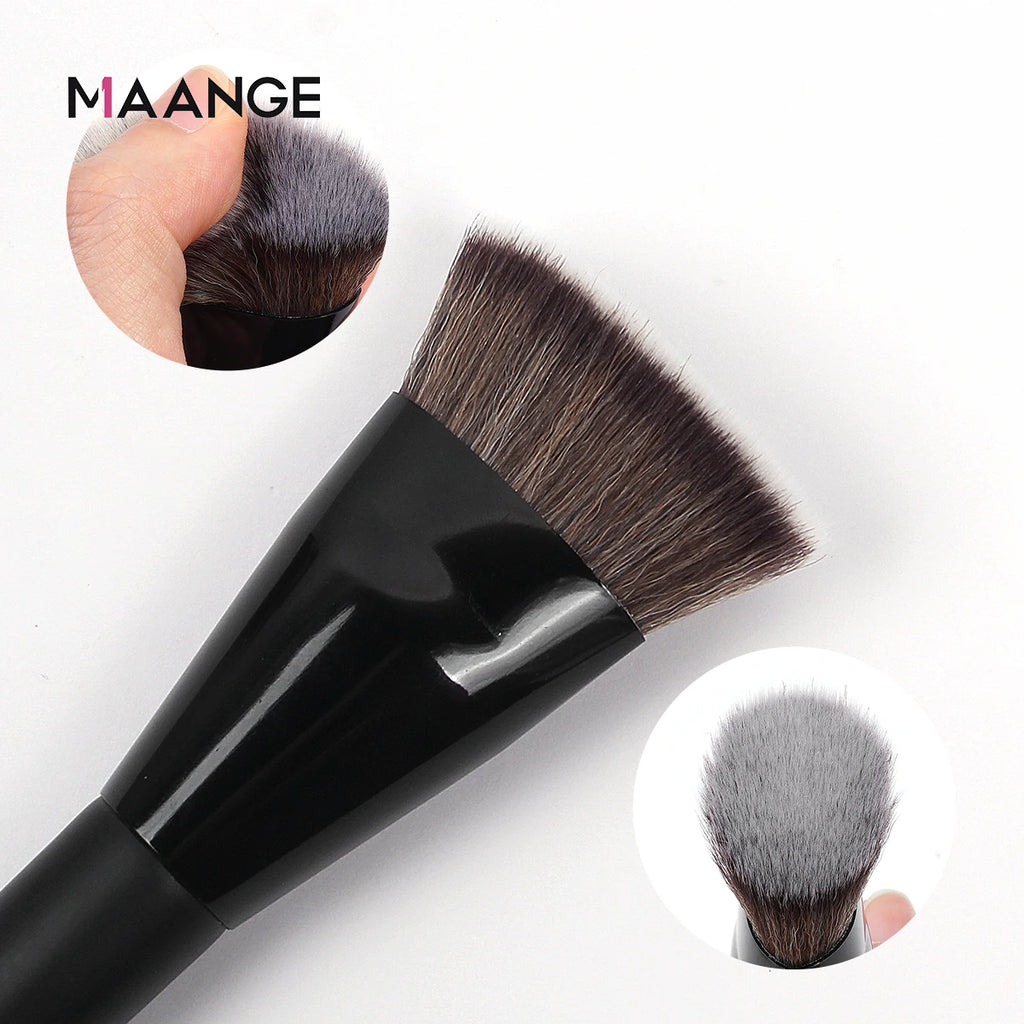 Maange Flat Top Kabuki Foundation Brush with Storage Box | Soft Synthetic Bristles