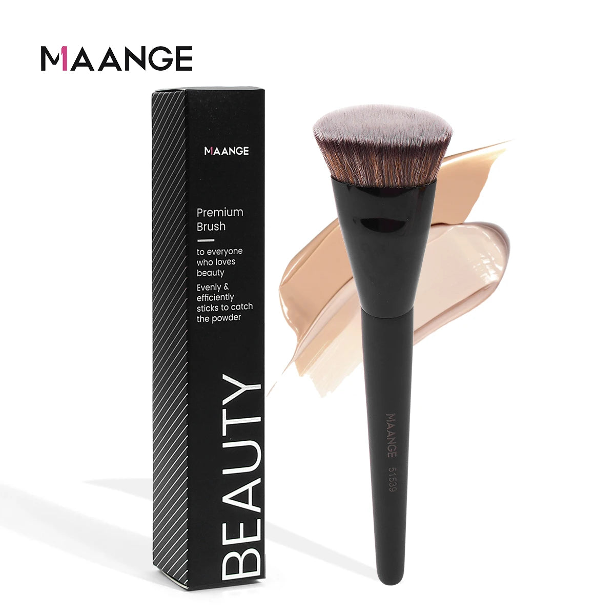 Maange Flat Top Kabuki Foundation Brush with Storage Box | Soft Synthetic Bristles