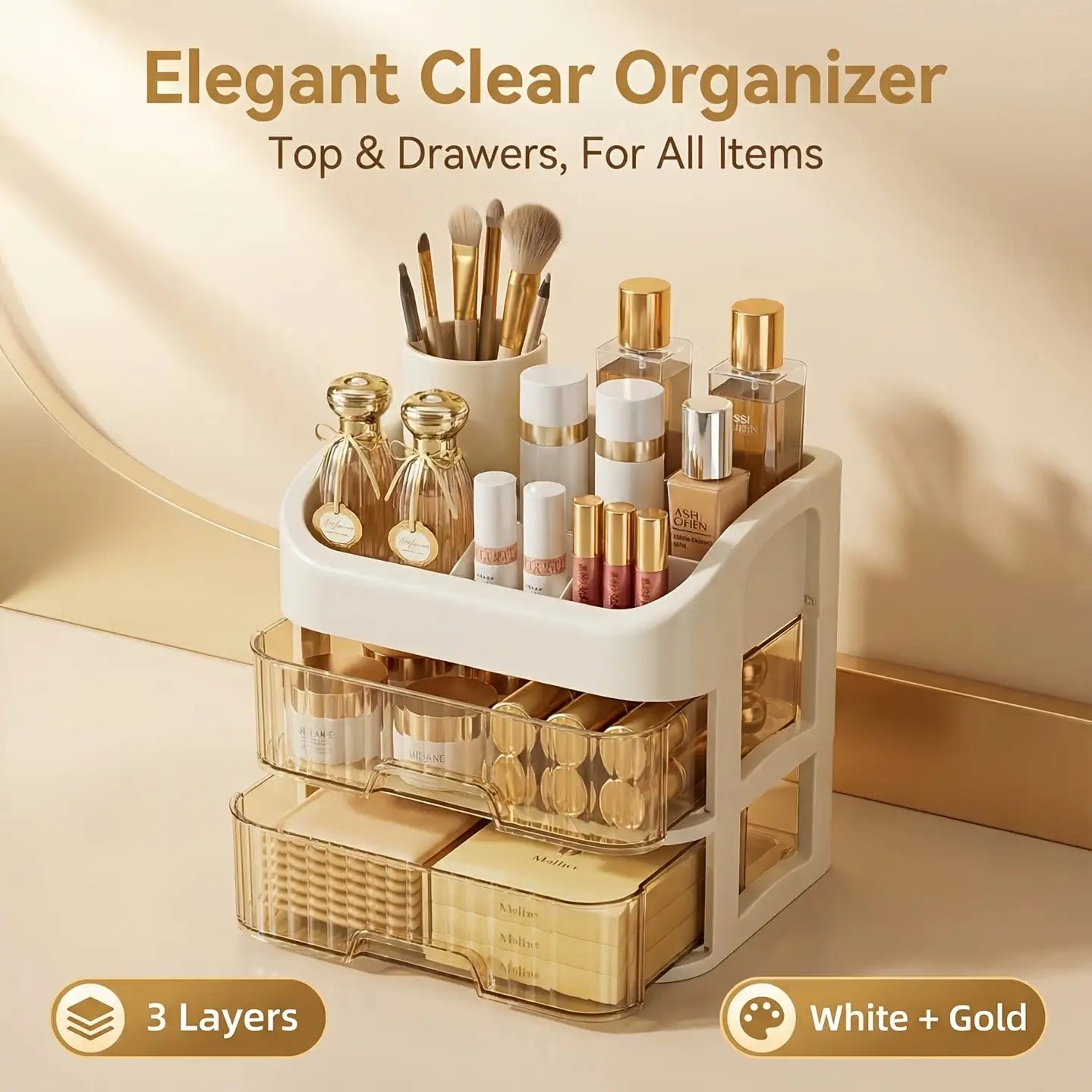 3-5 Layer Cosmetic Storage Cabinet – Makeup & Skincare Drawer Organizer
