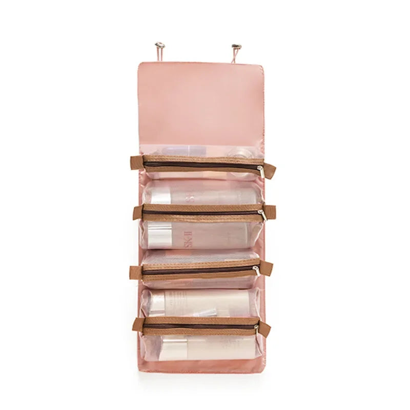Portable 4-in-1 Makeup Organizer Bag | Foldable Cosmetic & Toiletry Storage