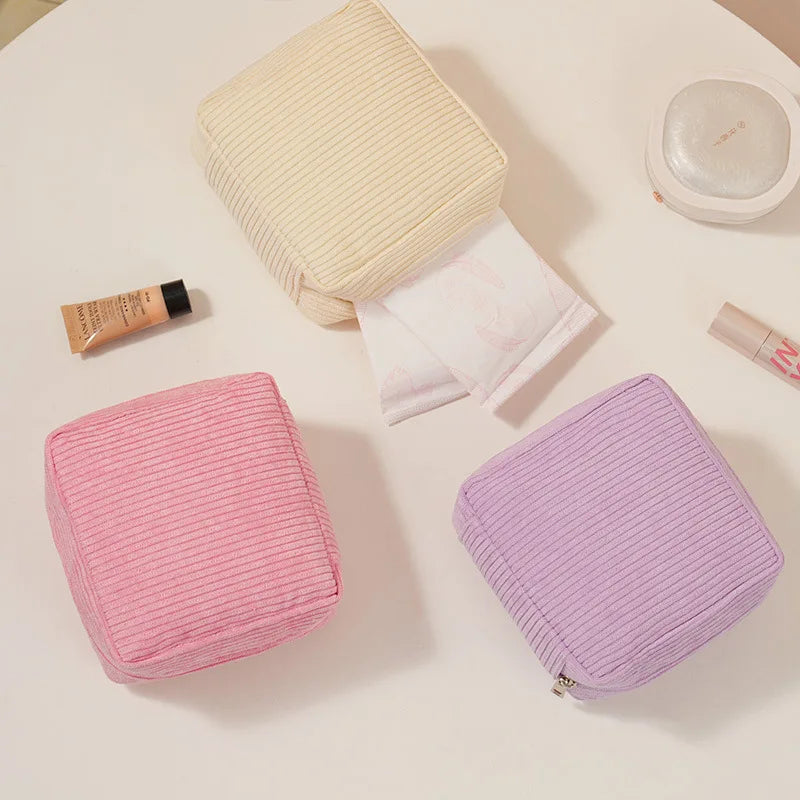 Portable Mini Makeup & Sanitary Napkin Organizer Bag – Travel Storage Pouch
