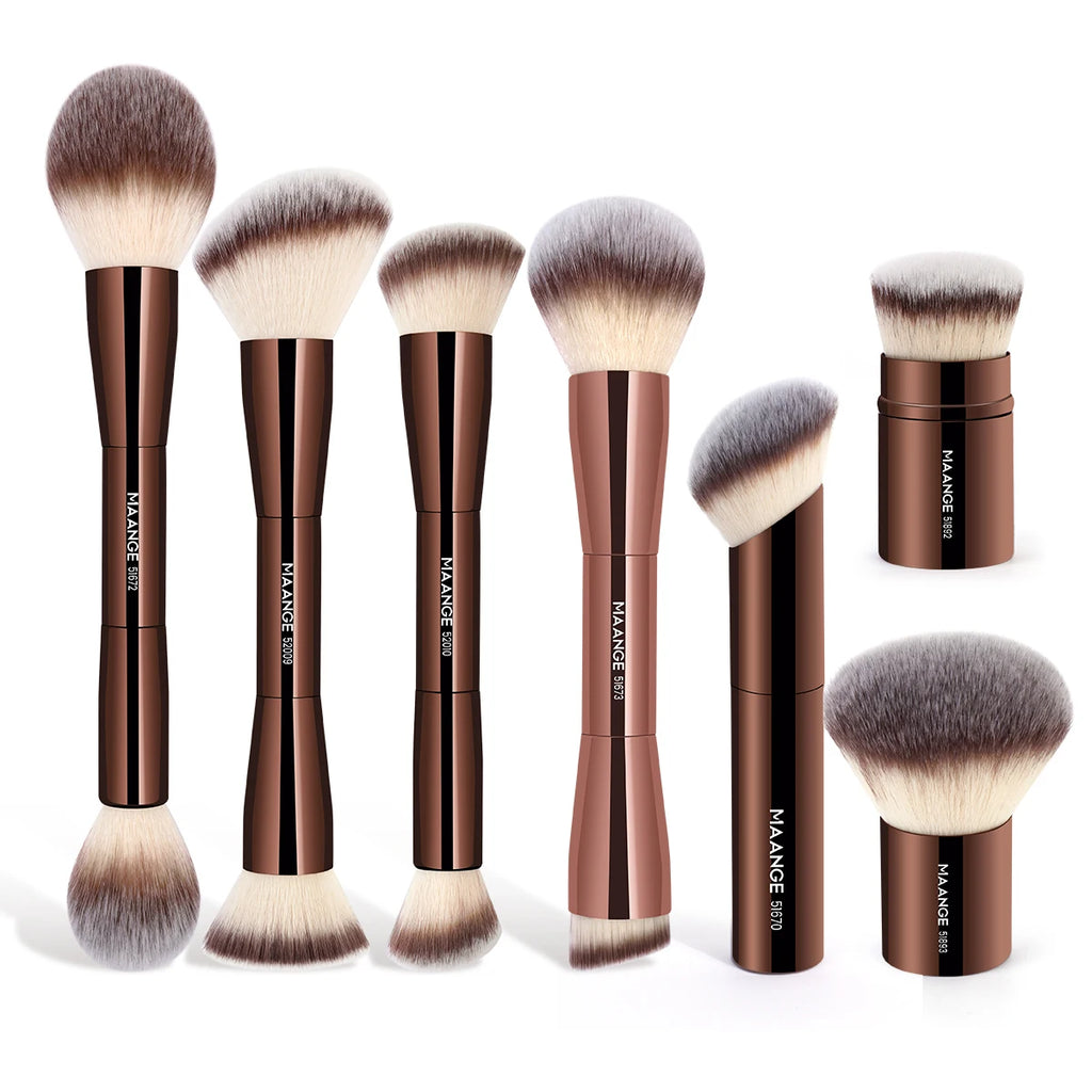 Maange Double Ended Makeup Brush | Foundation & Powder Brush