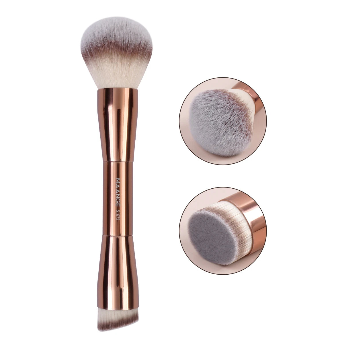 Maange Double Ended Makeup Brush | Foundation & Powder Brush
