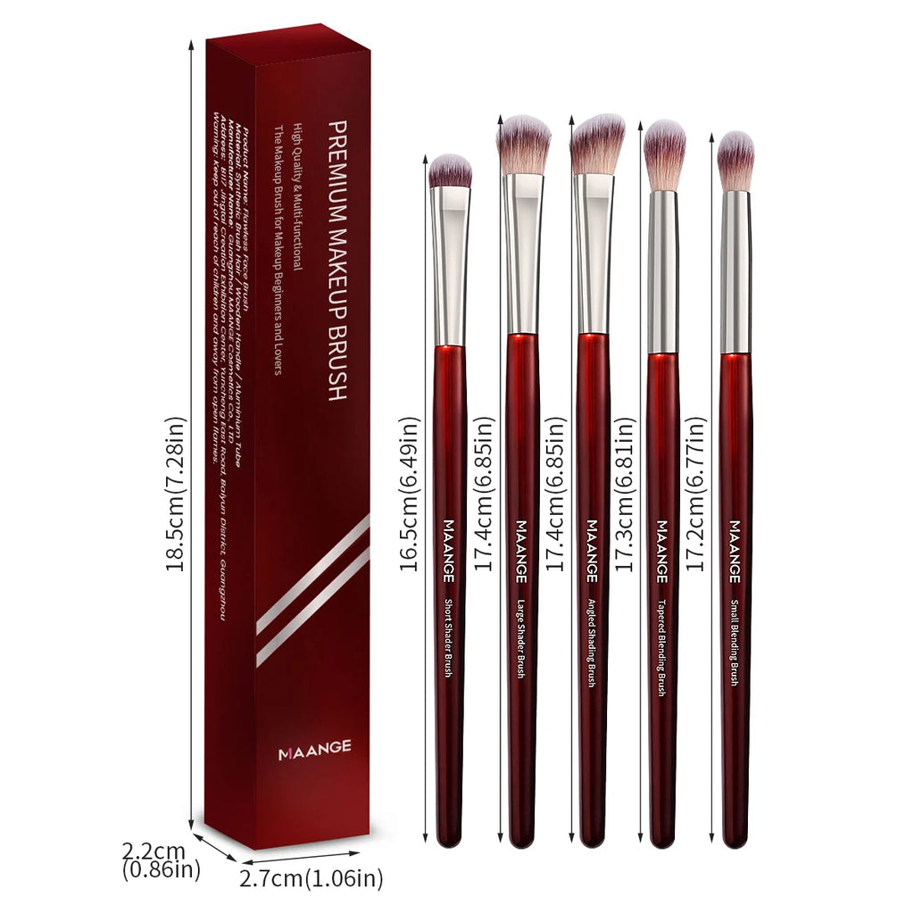 Maange 5-Piece Eye Makeup Brush Set | Soft Precision Brushes for Eyes & Concealer