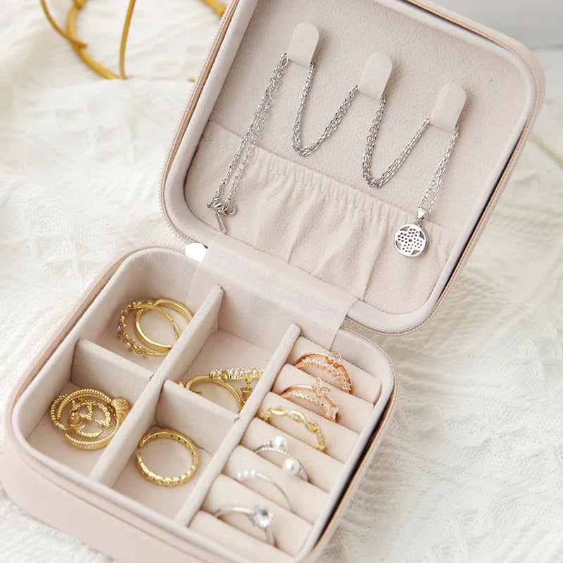 Single Layer Travel Jewelry Box – Leather Jewelry Organizer Case