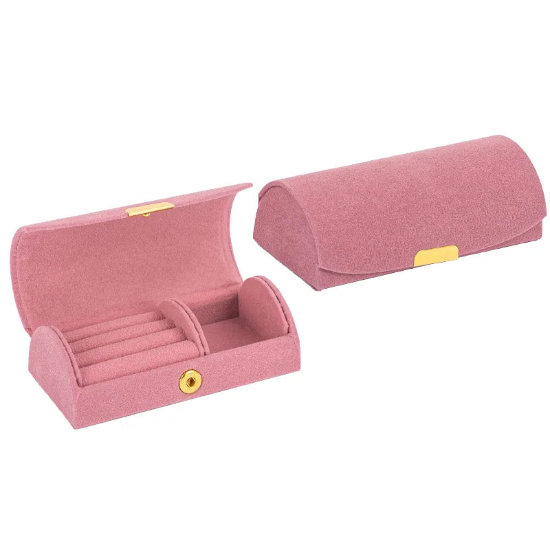 Arched Portable Jewelry Storage Box – Velvet Travel Jewelry Organizer Case