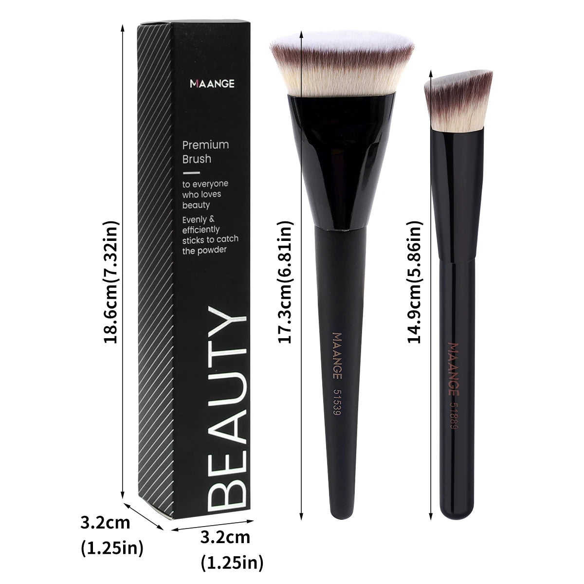 Maange 2-Piece Angled Foundation & Concealer Makeup Brush