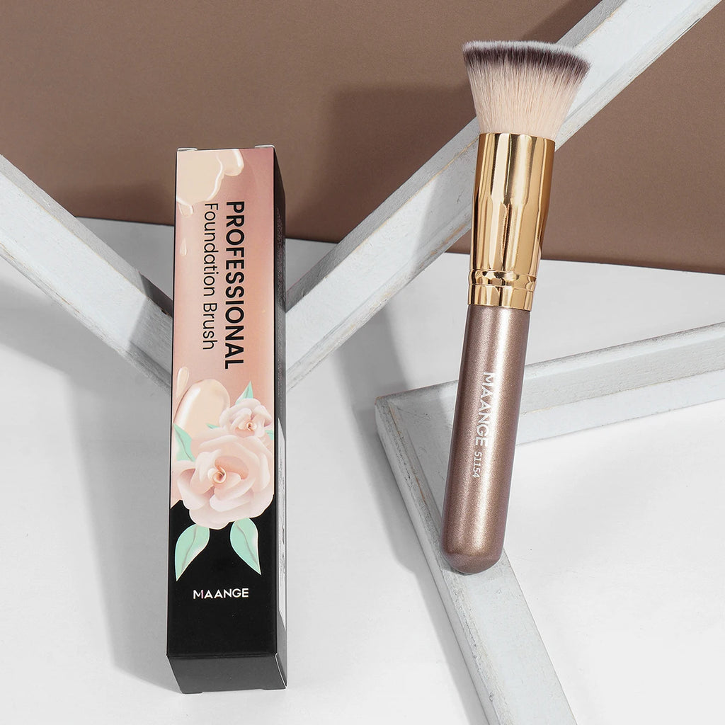 Maange Professional Foundation Makeup Brush with Storage Box | Soft Dense Bristles