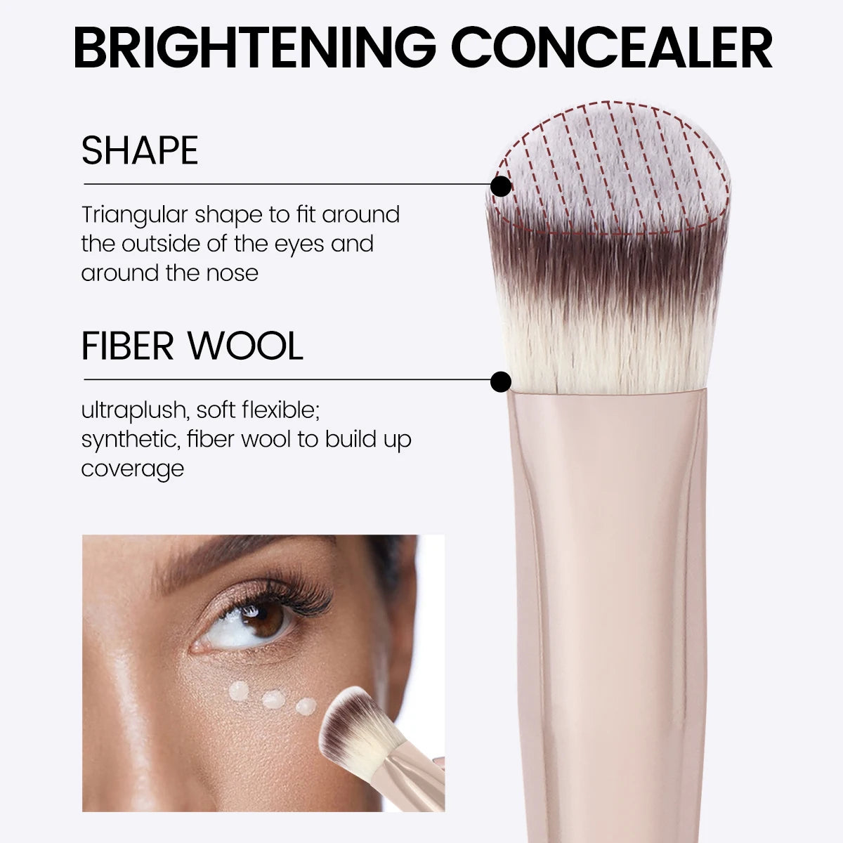 Maange Triangle Under Eye Concealer Brush for Liquid & Cream Makeup