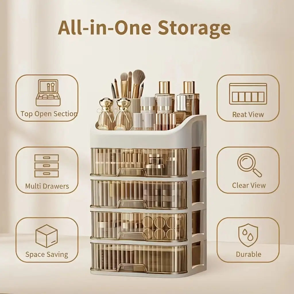 3-5 Layer Cosmetic Storage Cabinet – Makeup & Skincare Drawer Organizer