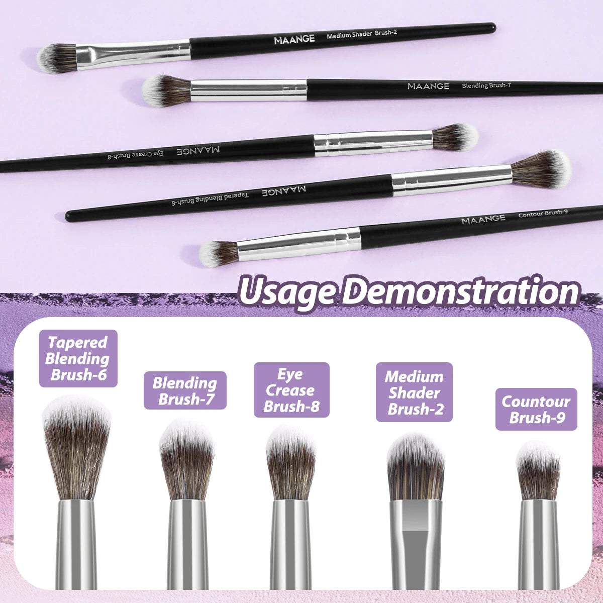 Maange Professional 5PCS Detail Makeup Brush Set | Soft Synthetic Bristles