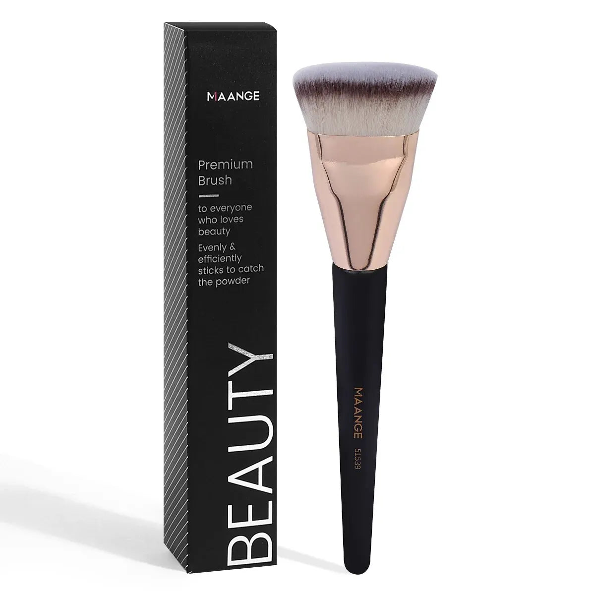 Maange Flat Top Kabuki Foundation Brush with Storage Box | Soft Synthetic Bristles