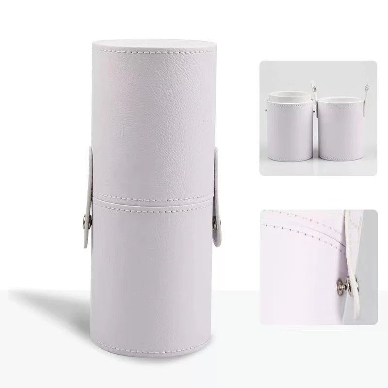 Portable PU Leather Makeup Brush Holder Case – Waterproof Travel Makeup Brush Organizer