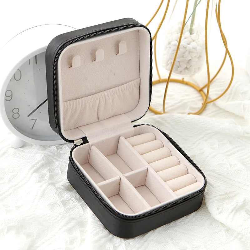 Single Layer Travel Jewelry Box – Leather Jewelry Organizer Case