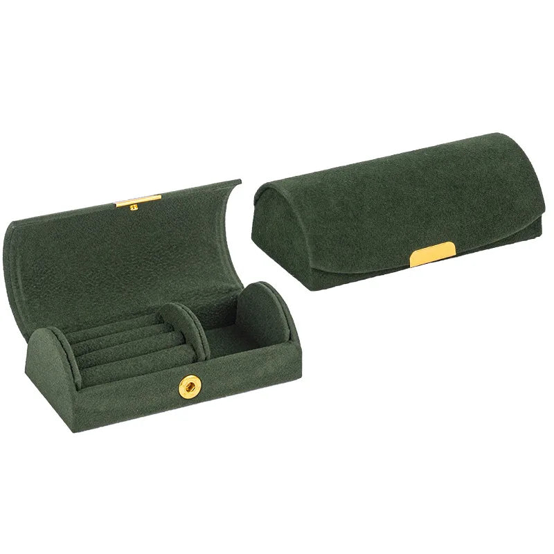 Arched Portable Jewelry Storage Box – Velvet Travel Jewelry Organizer Case