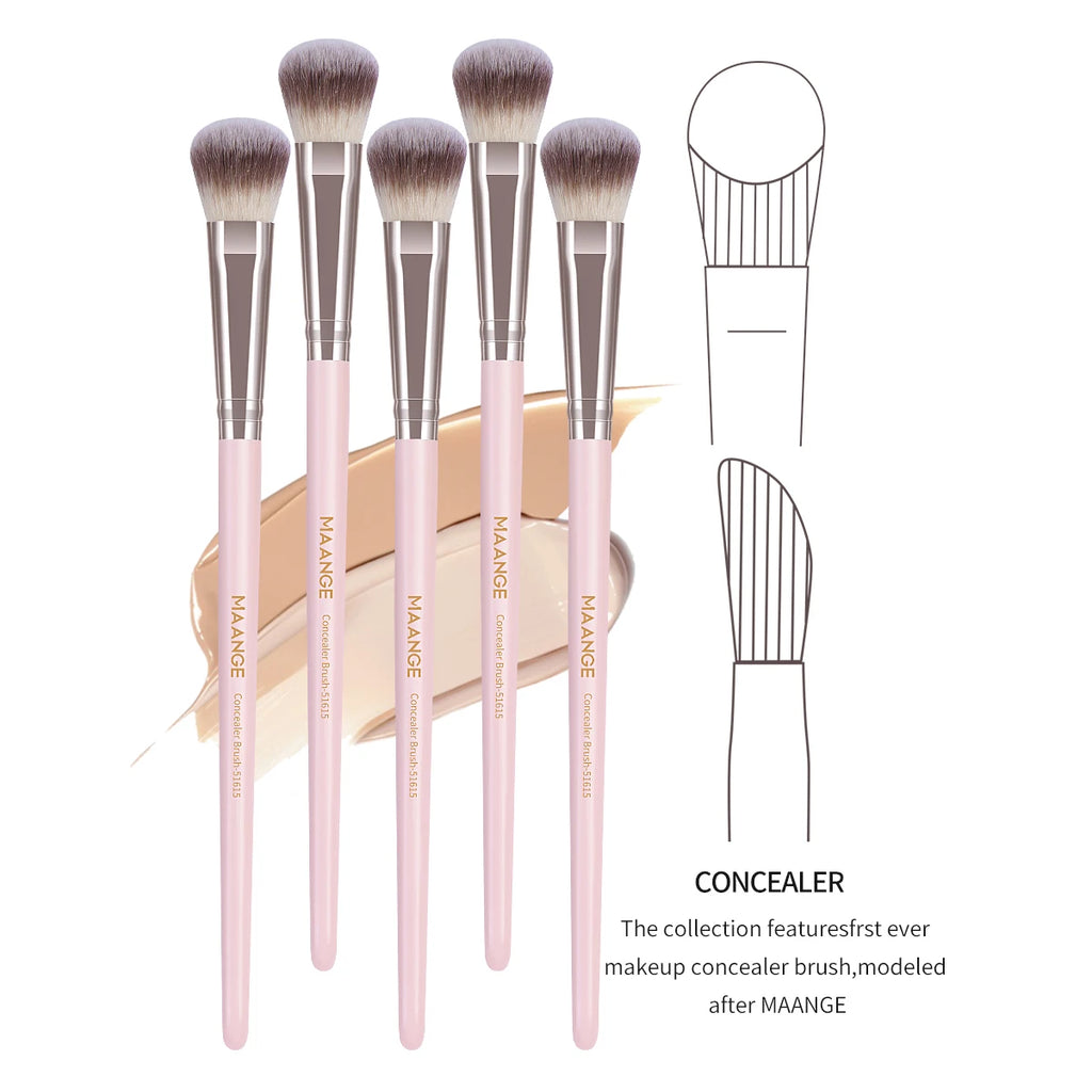 Maange 5-Piece Makeup Brush Set for Foundation, Concealer, Blush & Powder