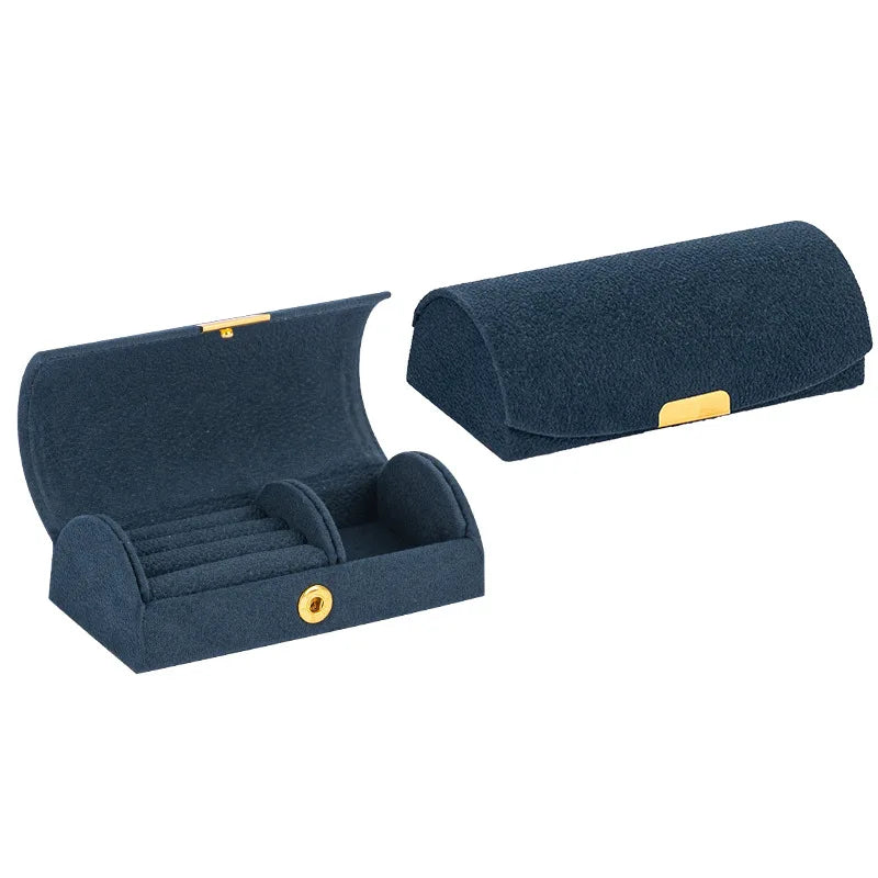 Arched Portable Jewelry Storage Box – Velvet Travel Jewelry Organizer Case