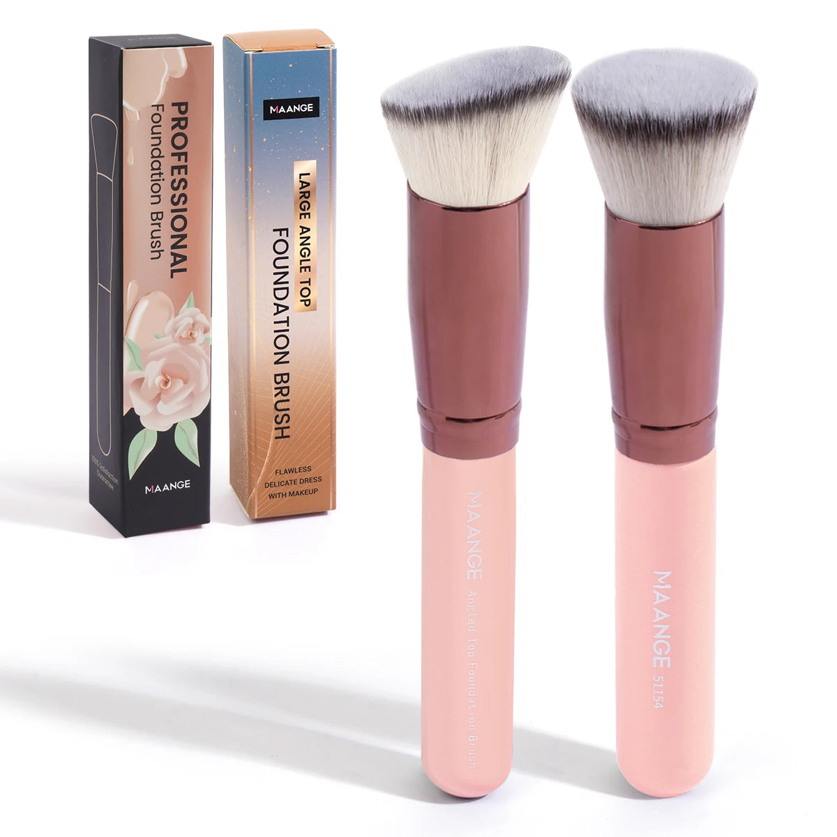 Maange 2-Piece Kabuki Makeup Brush Set for Foundation, Powder & Blush