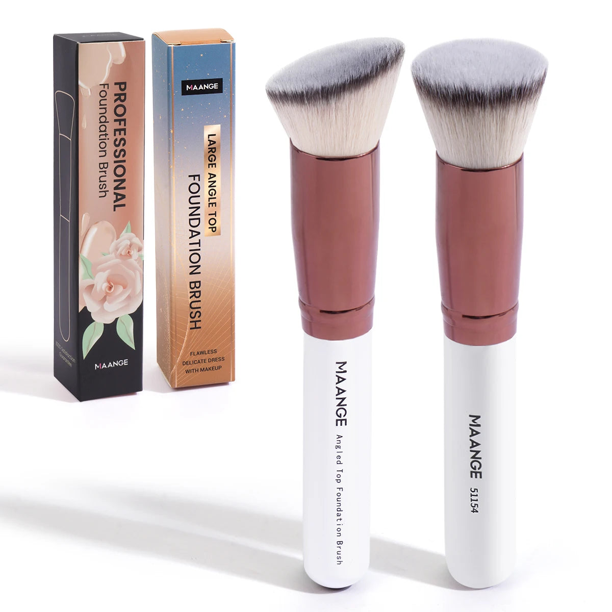 Maange 2-Piece Kabuki Makeup Brush Set for Foundation, Powder & Blush