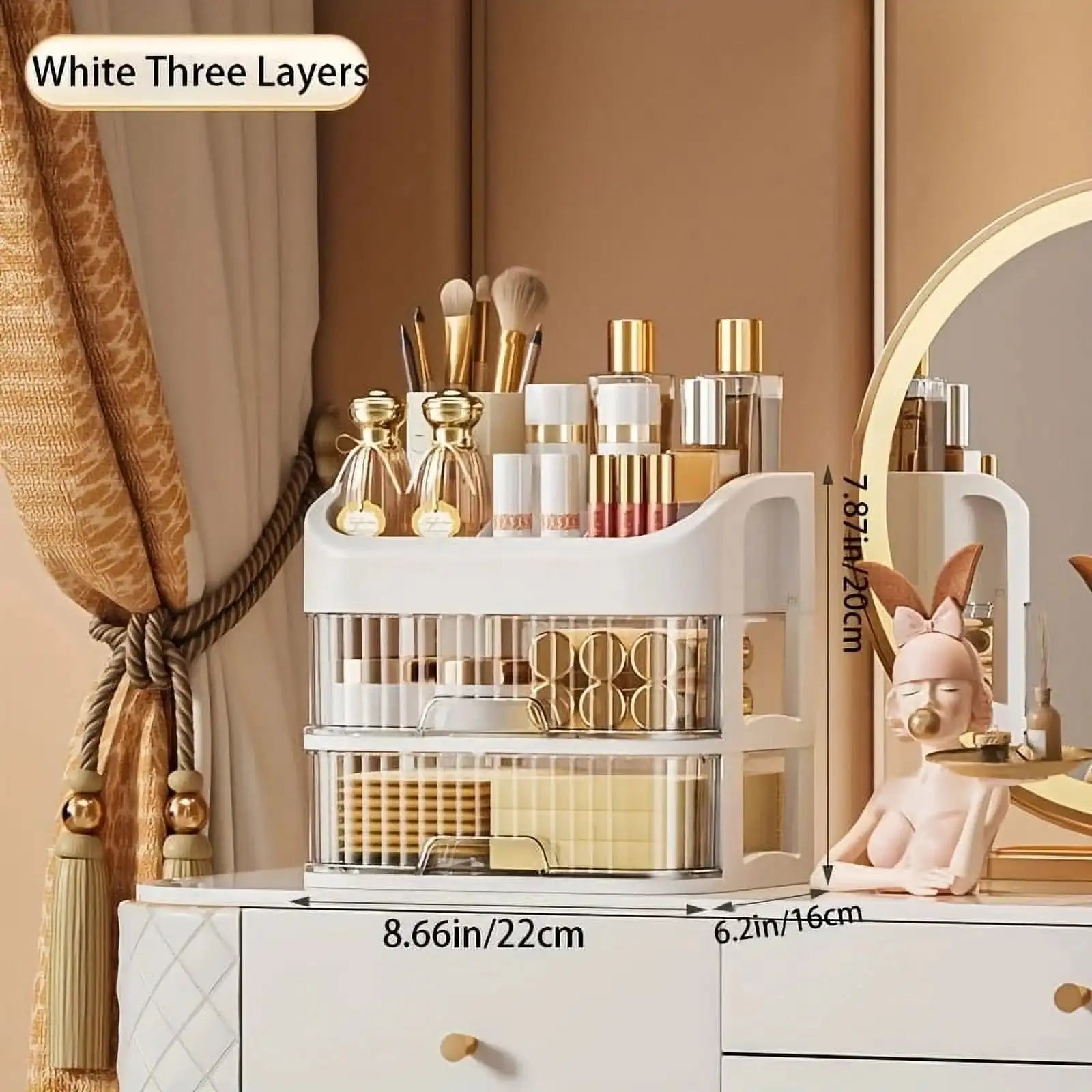 3-5 Layer Cosmetic Storage Cabinet – Makeup & Skincare Drawer Organizer