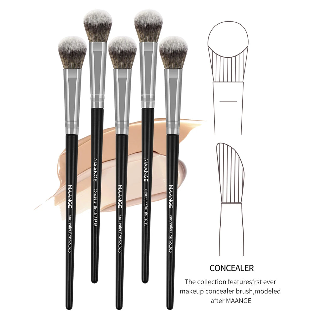 Maange 5-Piece Makeup Brush Set for Foundation, Concealer, Blush & Powder