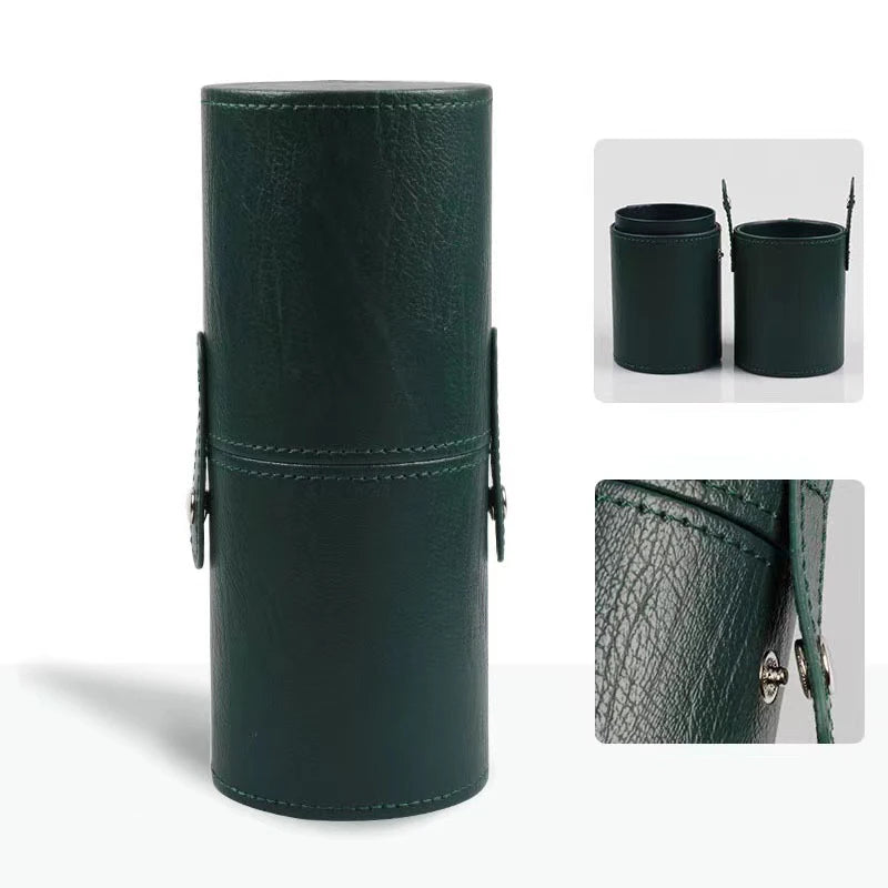 Portable PU Leather Makeup Brush Holder Case – Waterproof Travel Makeup Brush Organizer