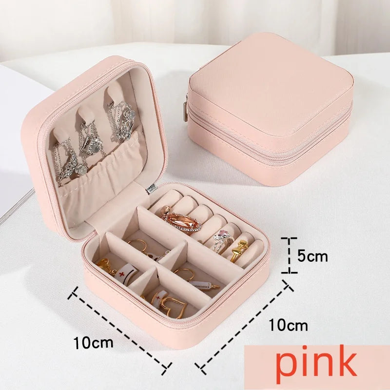 Mini Jewelry Storage Box – Portable PU Leather Travel Organizer for Rings, Earrings & Necklaces