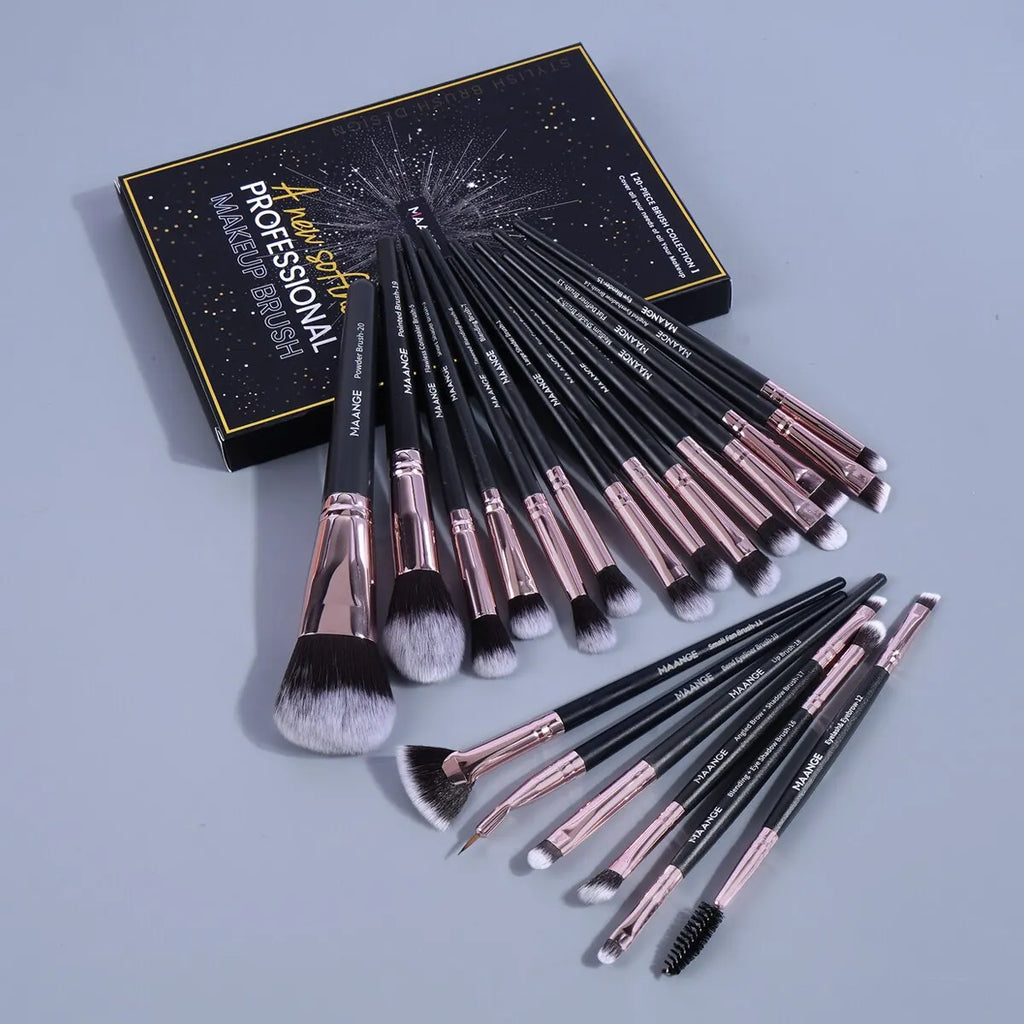 MAANGE 20-Piece Professional Makeup Brush Set with Storage Box