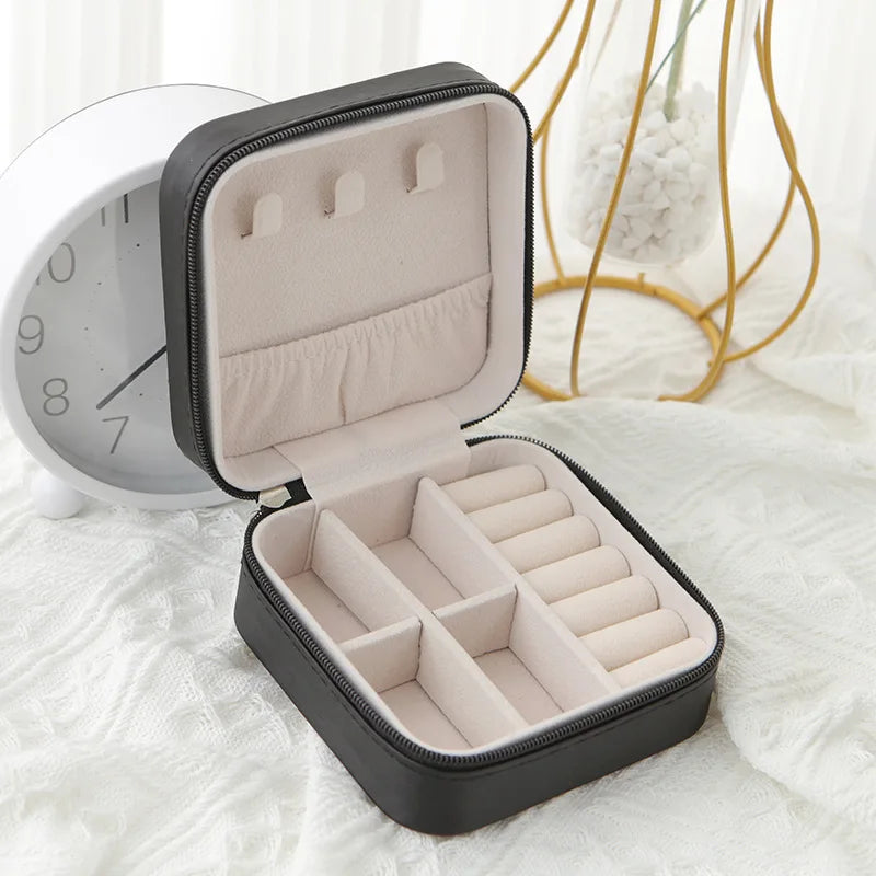 Single Layer Travel Jewelry Box – Leather Jewelry Organizer Case