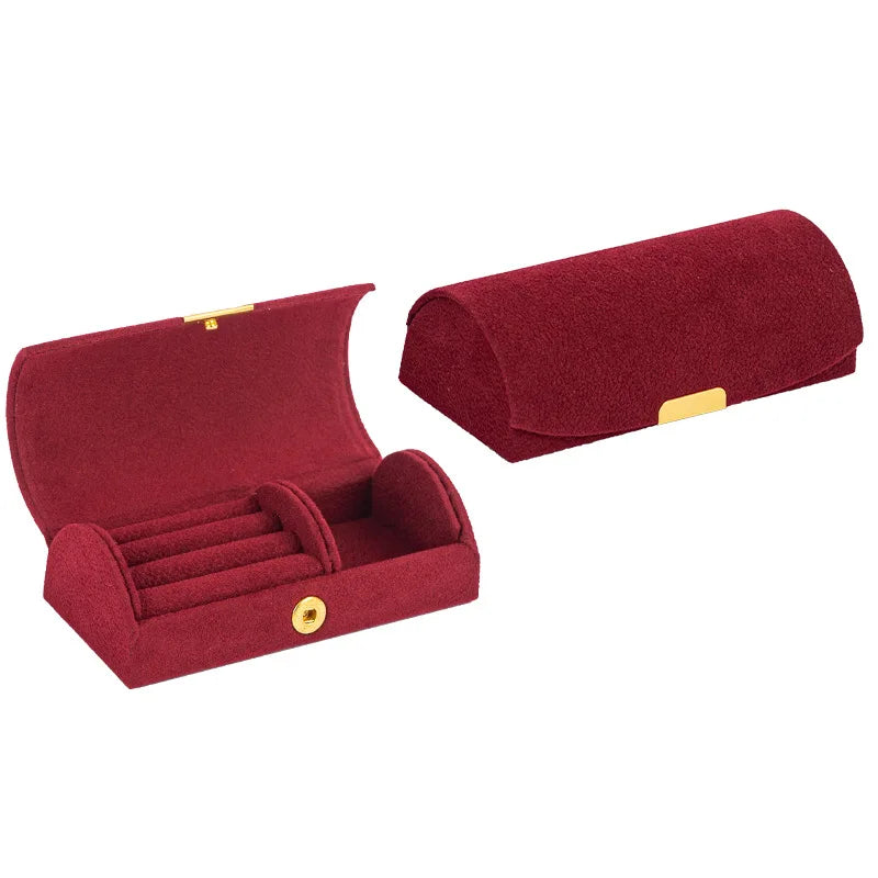 Arched Portable Jewelry Storage Box – Velvet Travel Jewelry Organizer Case