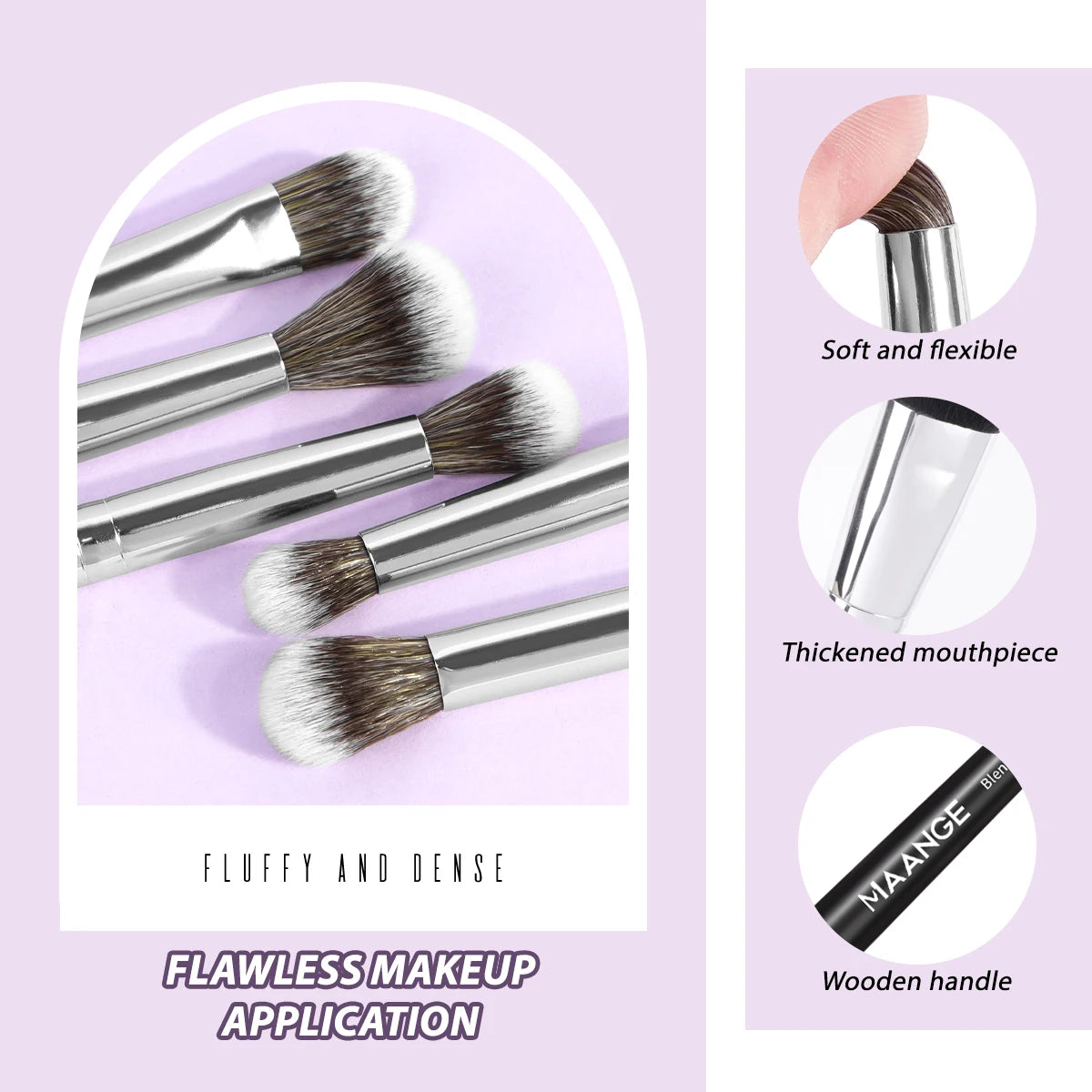 Maange Professional 5PCS Detail Makeup Brush Set | Soft Synthetic Bristles