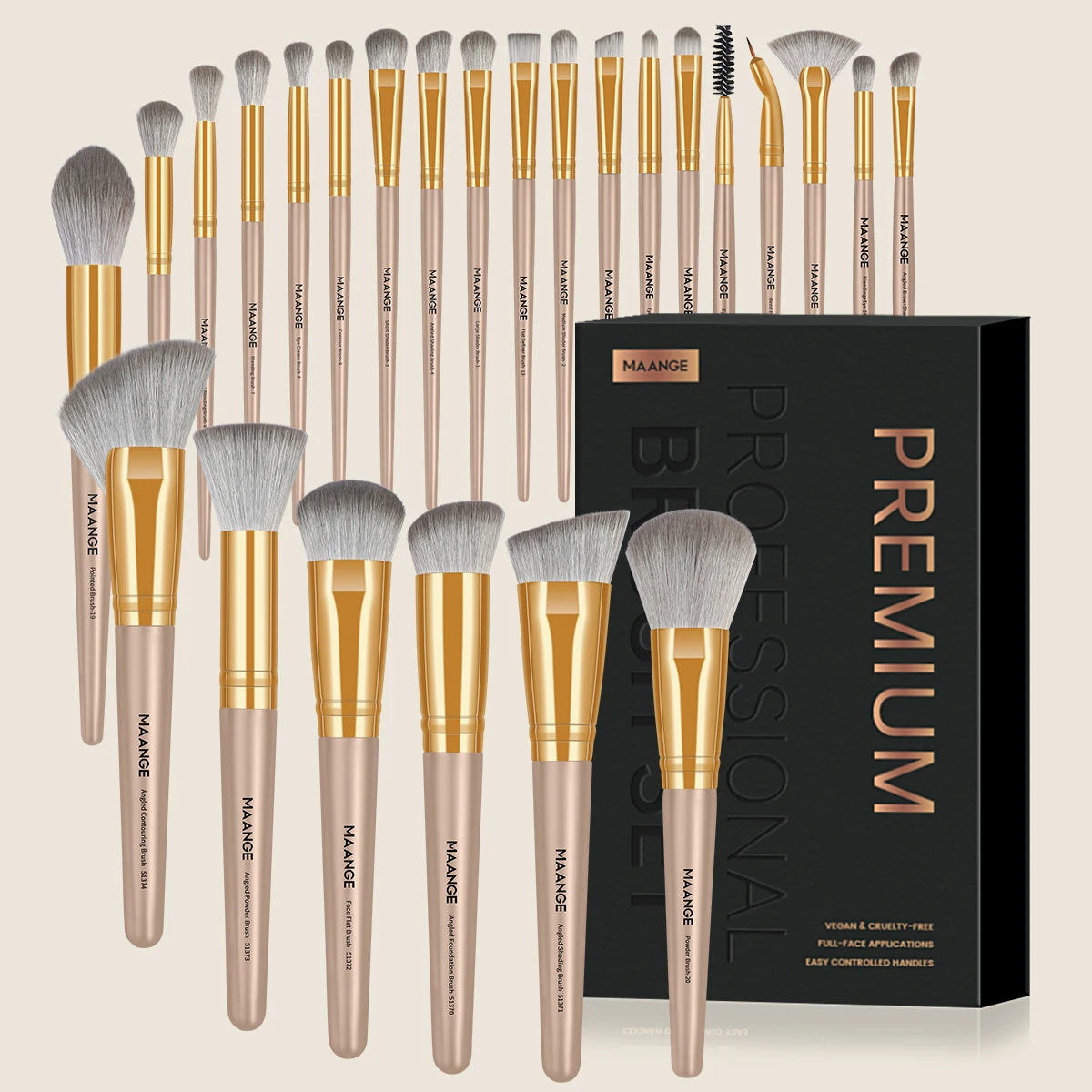 Maange 25-Piece Professional Makeup Brush Set with Gift Box | Face & Eye Brush