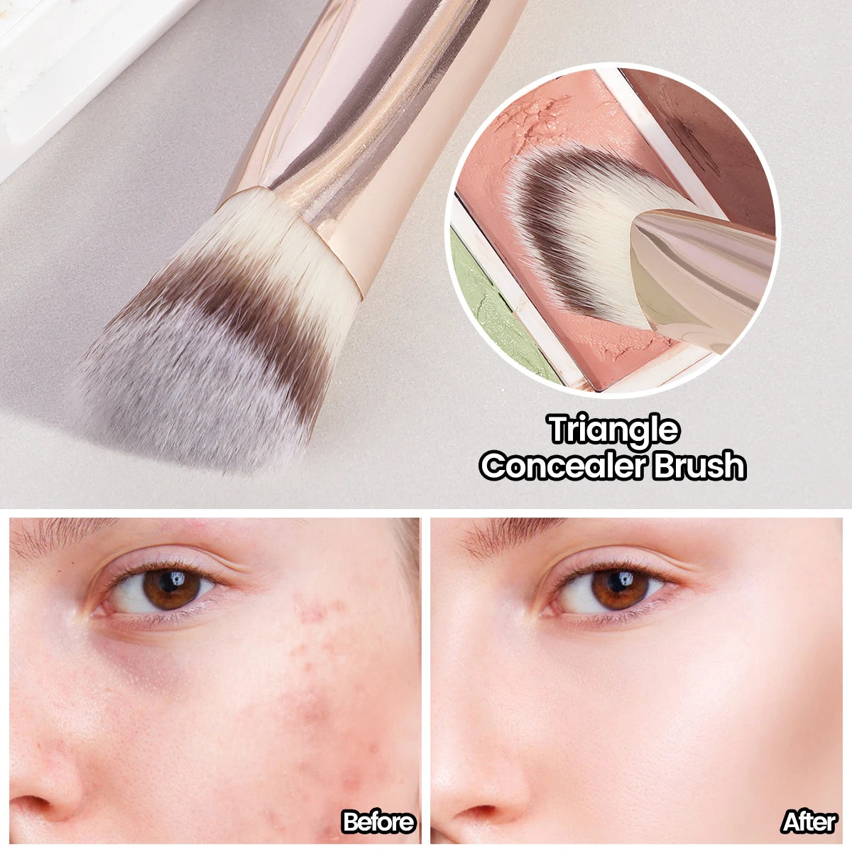 Maange Triangle Under Eye Concealer Brush for Liquid & Cream Makeup