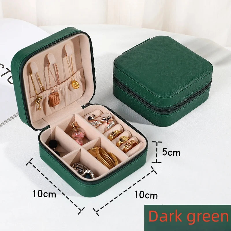 Mini Jewelry Storage Box – Portable PU Leather Travel Organizer for Rings, Earrings & Necklaces