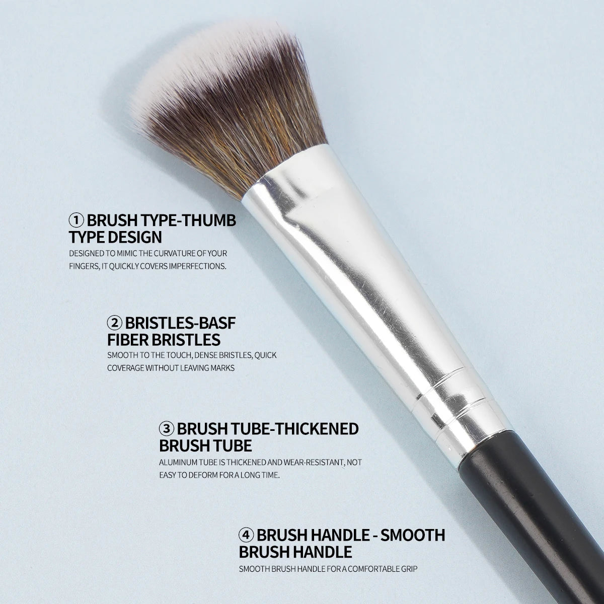 Maange 5-Piece Makeup Brush Set for Foundation, Concealer, Blush & Powder
