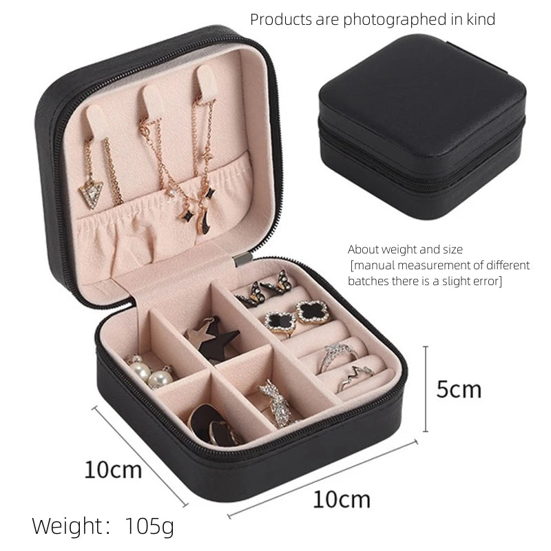 Single Layer Travel Jewelry Box – Leather Jewelry Organizer Case