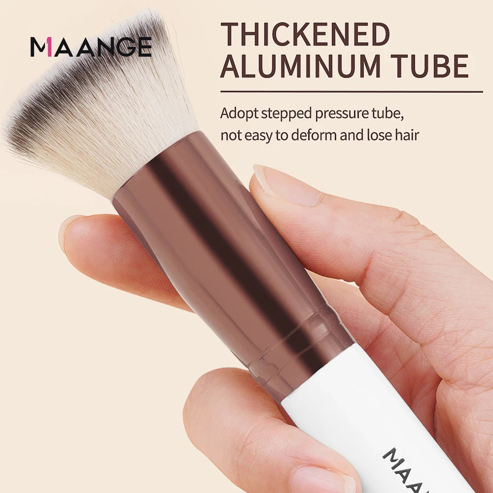 Maange Professional Foundation Makeup Brush with Storage Box | Soft Dense Bristles