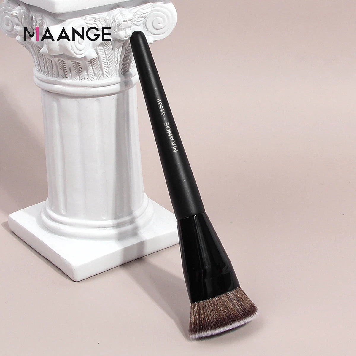 Maange Flat Top Kabuki Foundation Brush with Storage Box | Soft Synthetic Bristles