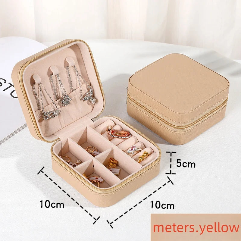 Mini Jewelry Storage Box – Portable PU Leather Travel Organizer for Rings, Earrings & Necklaces