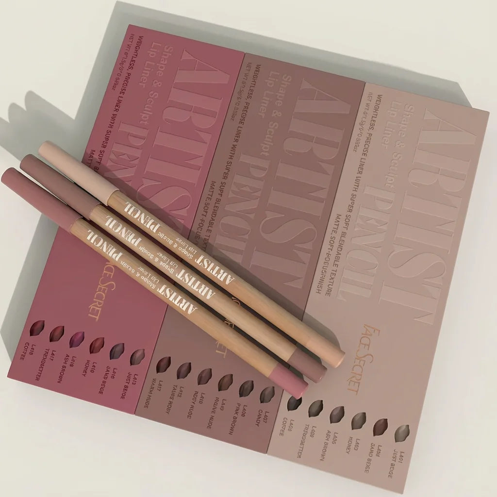 SHEGLAM 6Pcs Velvet Matte Lip Liner Pencil Set – Long-Lasting Non-Drying Lip Liner