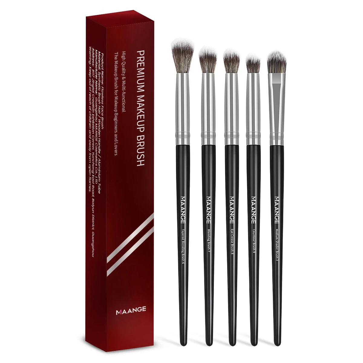 Maange 5-Piece Eye Makeup Brush Set | Soft Precision Brushes for Eyes & Concealer