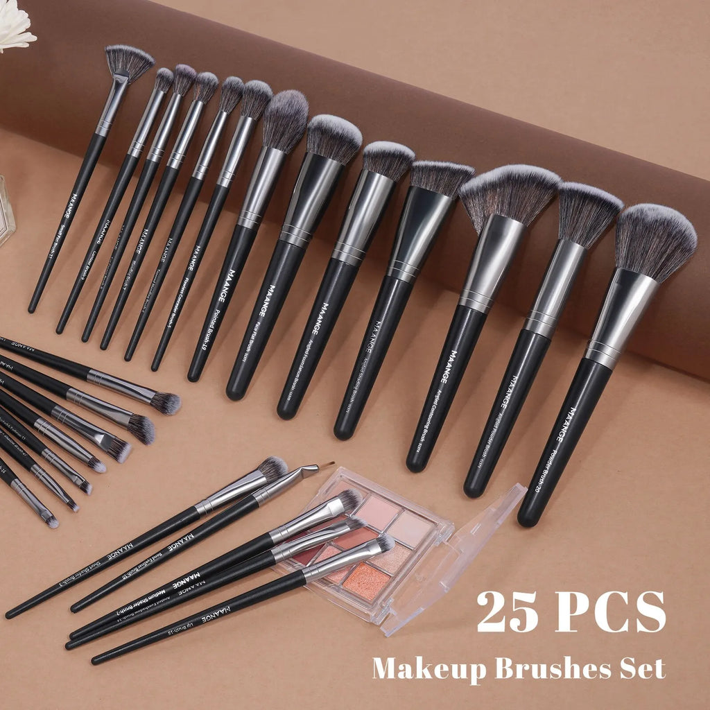 Maange 25-Piece Professional Makeup Brush Set with Gift Box | Face & Eye Brush