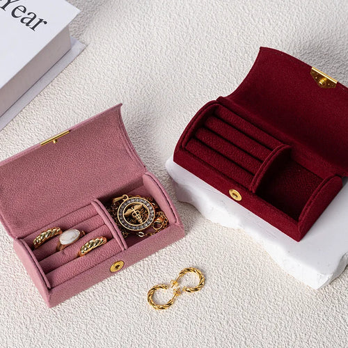 Arched Portable Jewelry Storage Box – Velvet Travel Jewelry Organizer Case