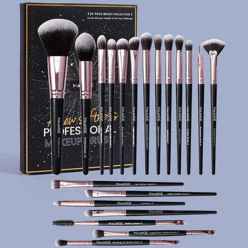 MAANGE 20-Piece Professional Makeup Brush Set with Storage Box