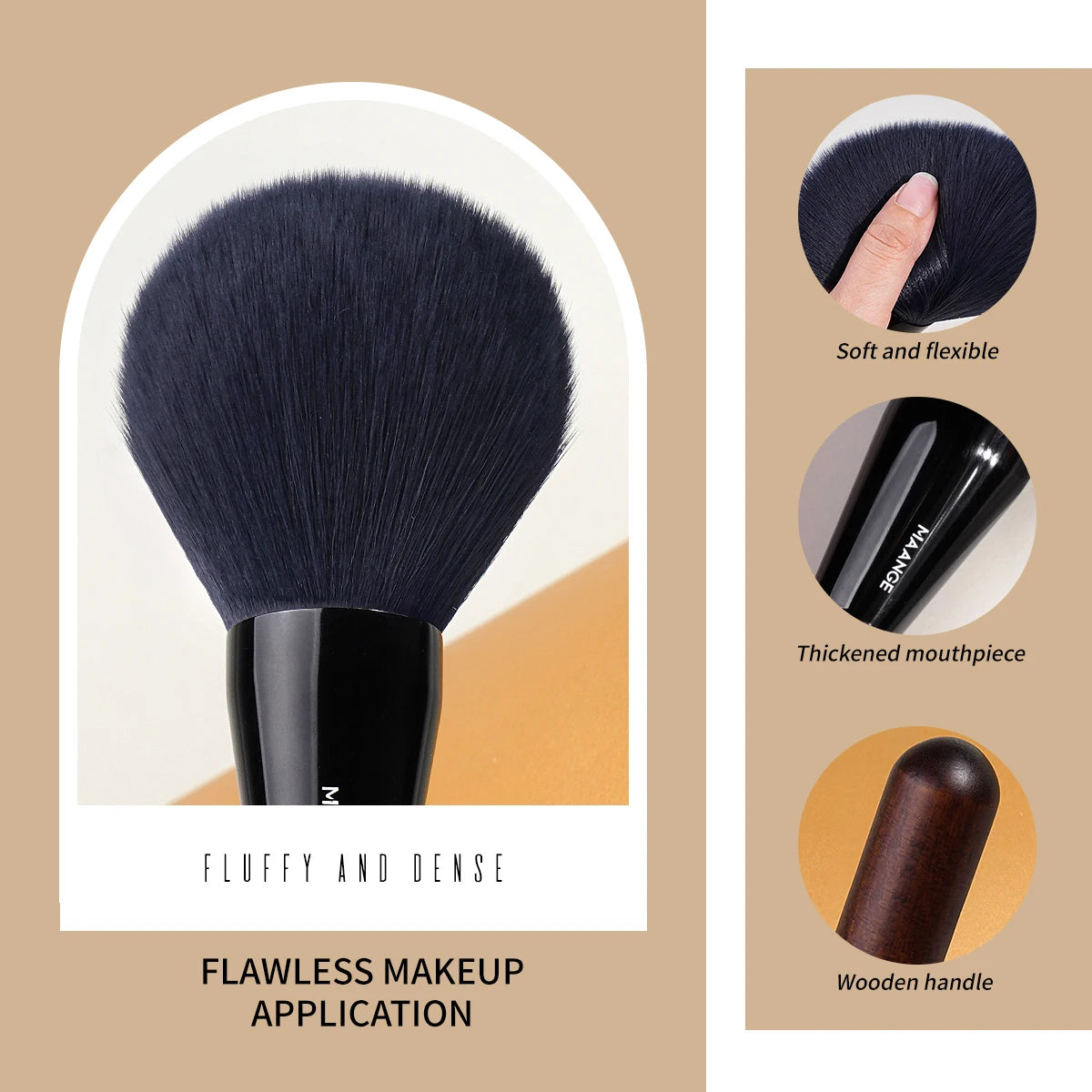 Maange Professional Powder & Blush Makeup Brush | Soft Dense Bristles