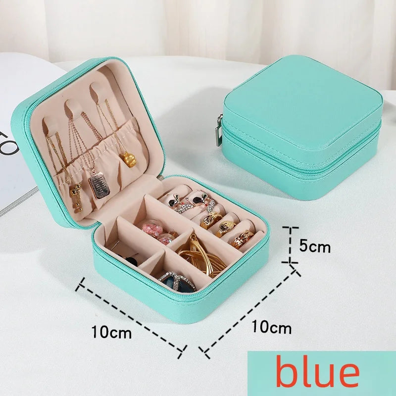 Mini Jewelry Storage Box – Portable PU Leather Travel Organizer for Rings, Earrings & Necklaces
