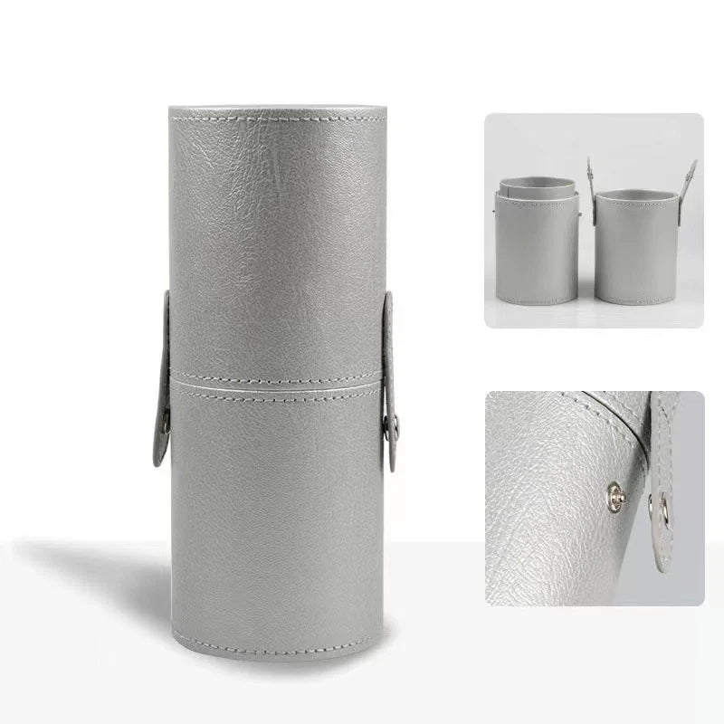 Portable PU Leather Makeup Brush Holder Case – Waterproof Travel Makeup Brush Organizer