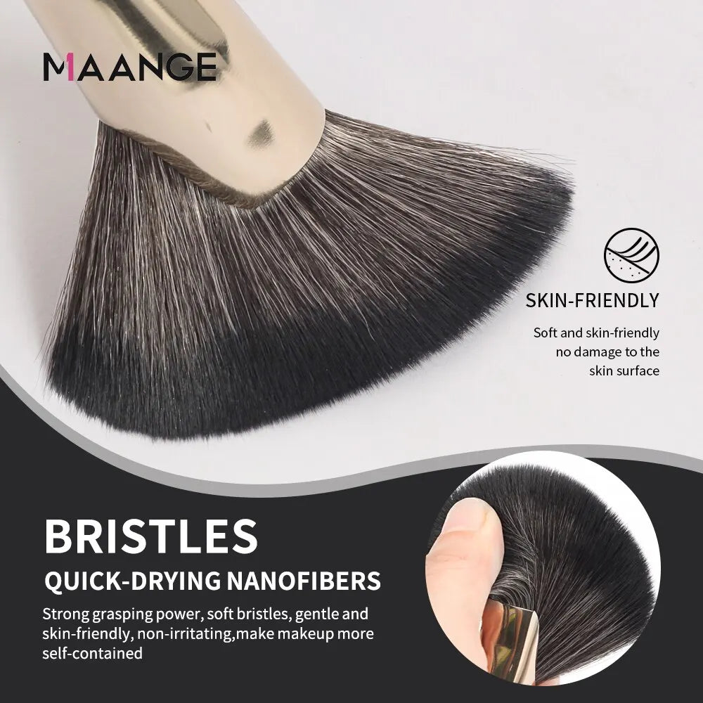Maange Angled Blush & Bronzer Makeup Brush | Dense Soft Contour Brush