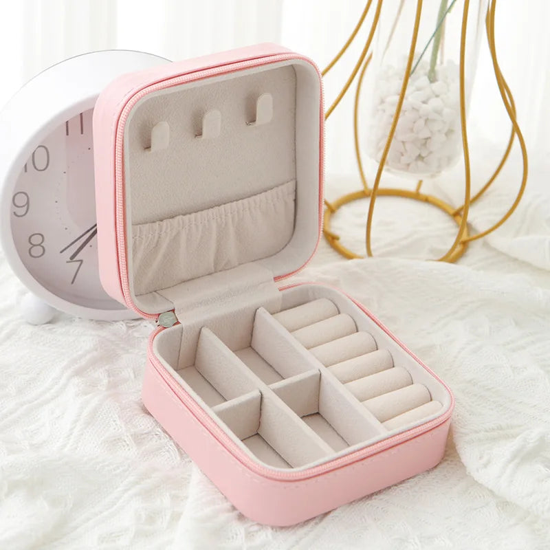 Single Layer Travel Jewelry Box – Leather Jewelry Organizer Case