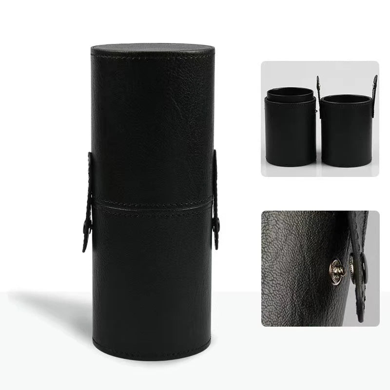 Portable PU Leather Makeup Brush Holder Case – Waterproof Travel Makeup Brush Organizer